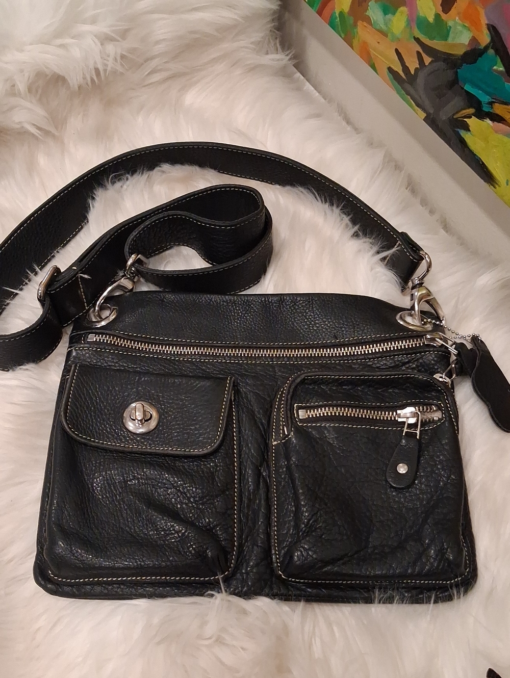 ROOTS Leather Crossbody Bag